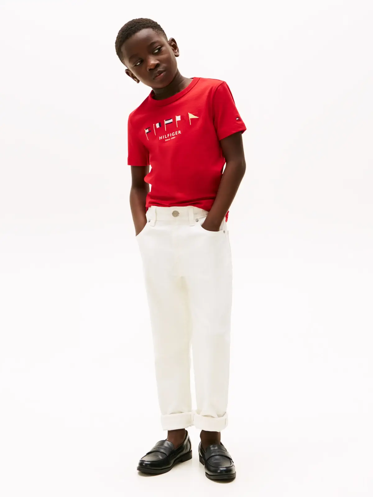 Tommy Hilfiger MULTI FLAG EMB REG T, XLG Kırmızı Erkek Çocuk T-Shirt & Polo