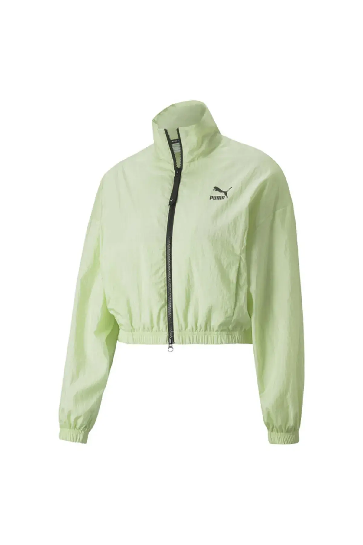 Puma Dare To Woven Cropped Track Jacket Yeşil Kadın Fermuarlı Sweatshirt