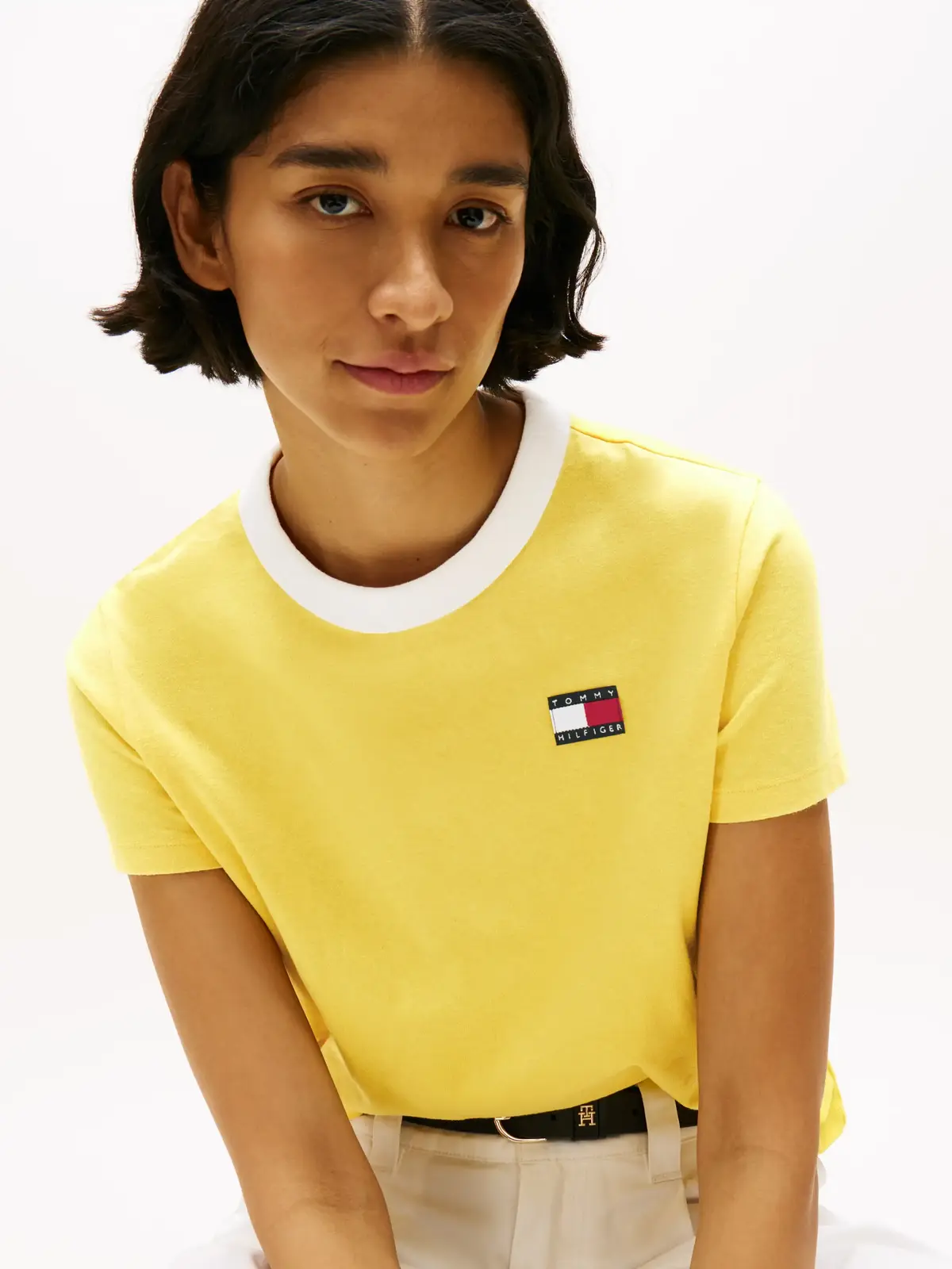 Tommy Hilfiger WSW SAILING TEE, ZH1 Sarı Kadın T-Shirt & Polo