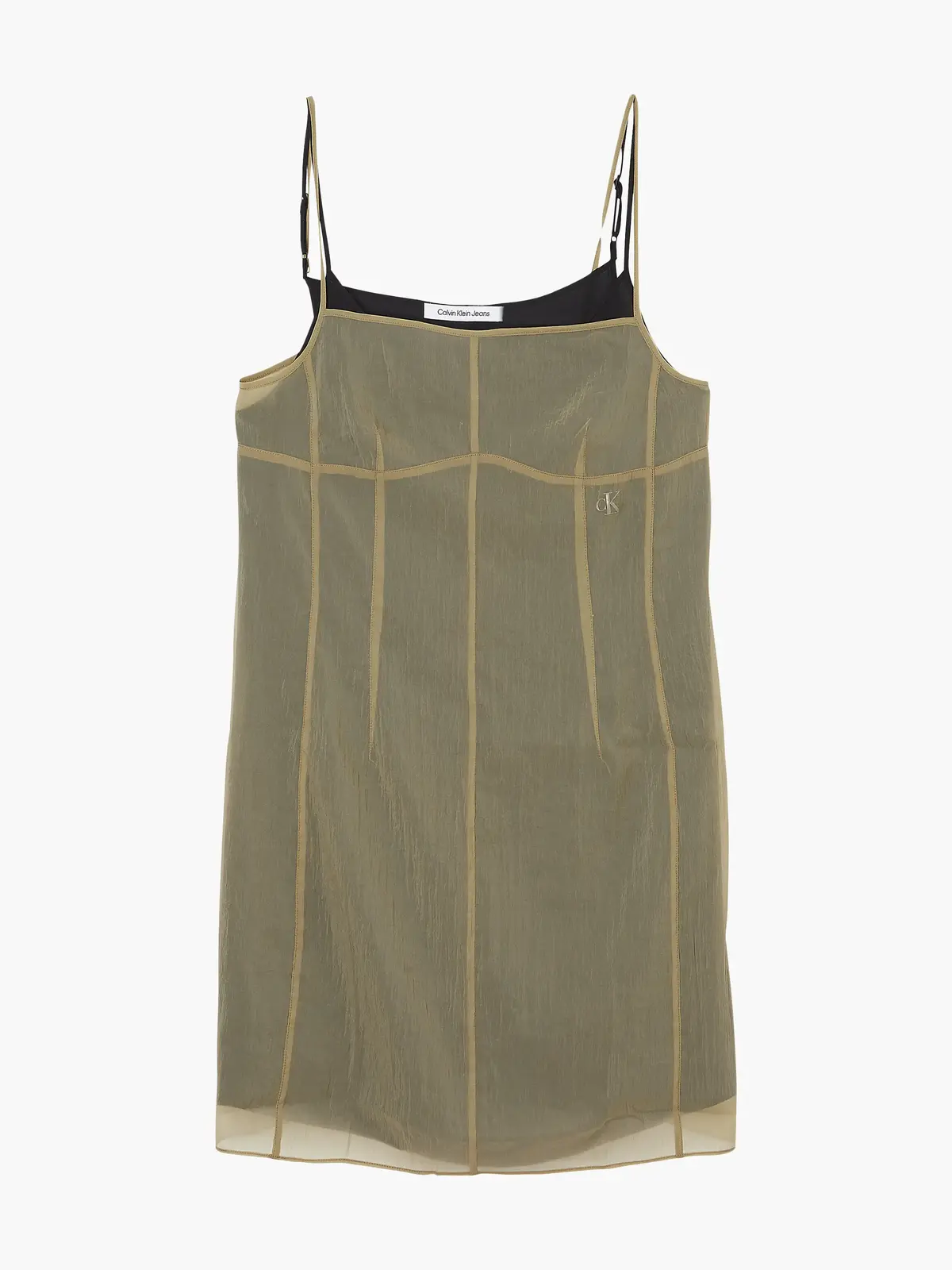 Calvin Klein SHEER CHIFFON LAYERI Kadın Gri Elbise