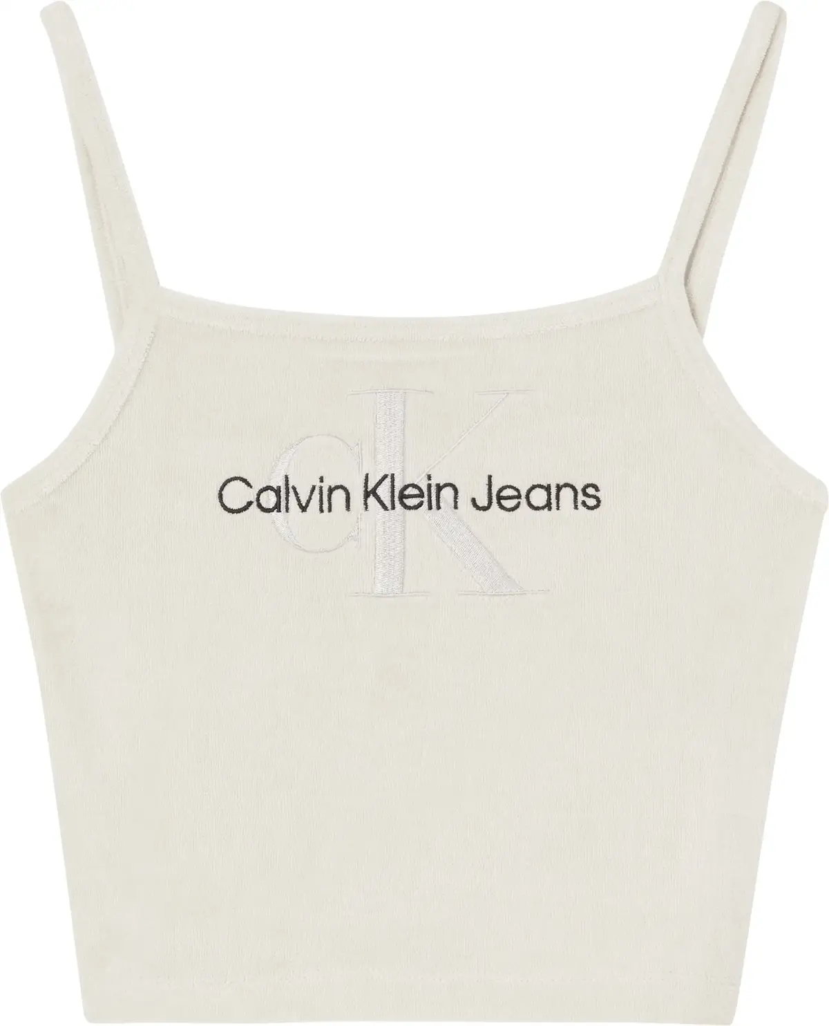Calvin Klein MONOGRAM TOWELLING S Kadın Krem T-Shirt