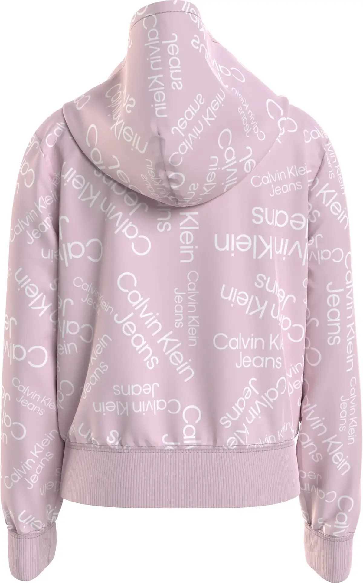 Calvin Klein STACKED LOGO AOP ZIP Kadın Pembe Sweatshirt