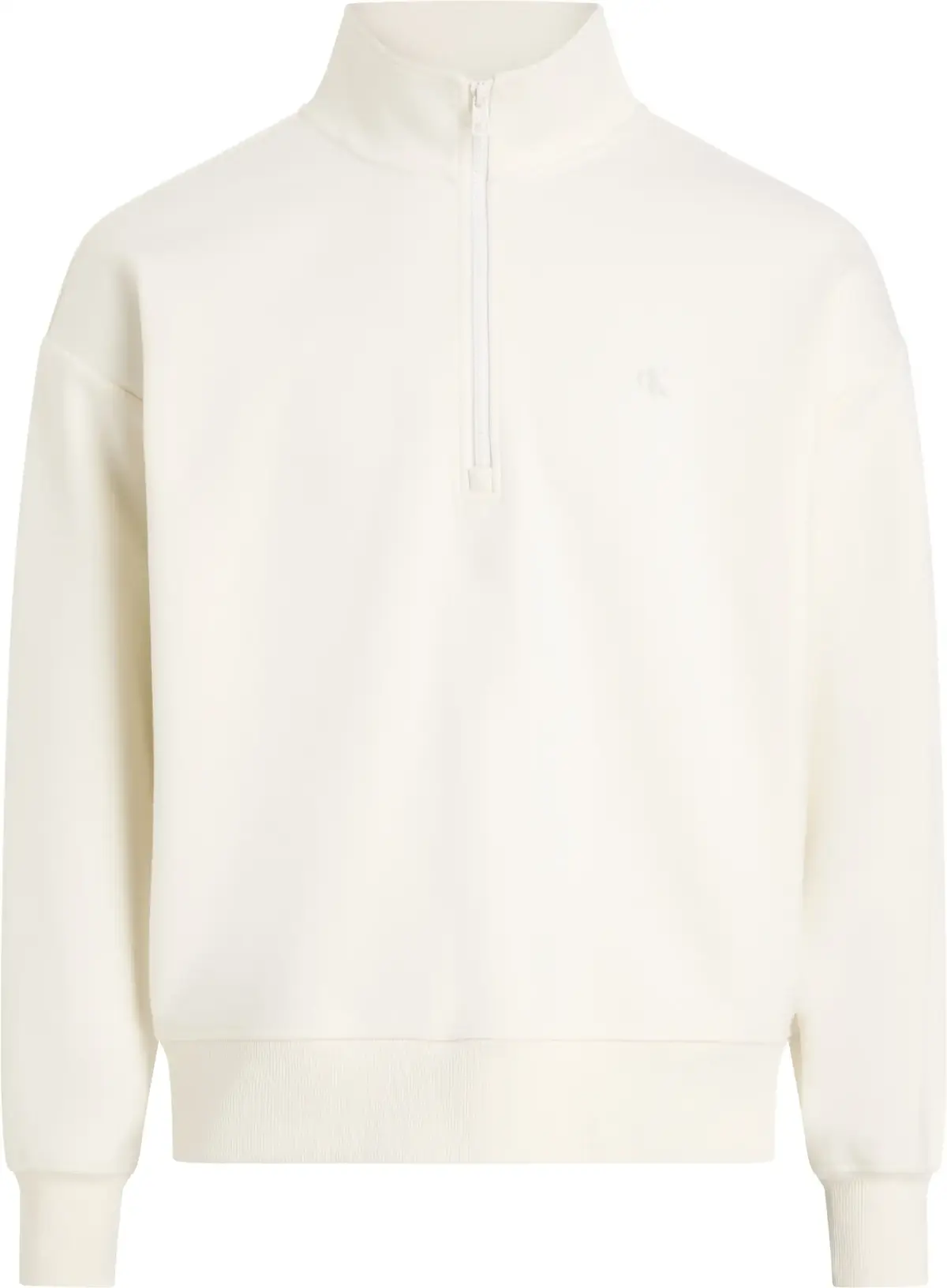 Calvin Klein INTERLOCK HALF ZIP, YAS Krem Erkek Sweatshirt