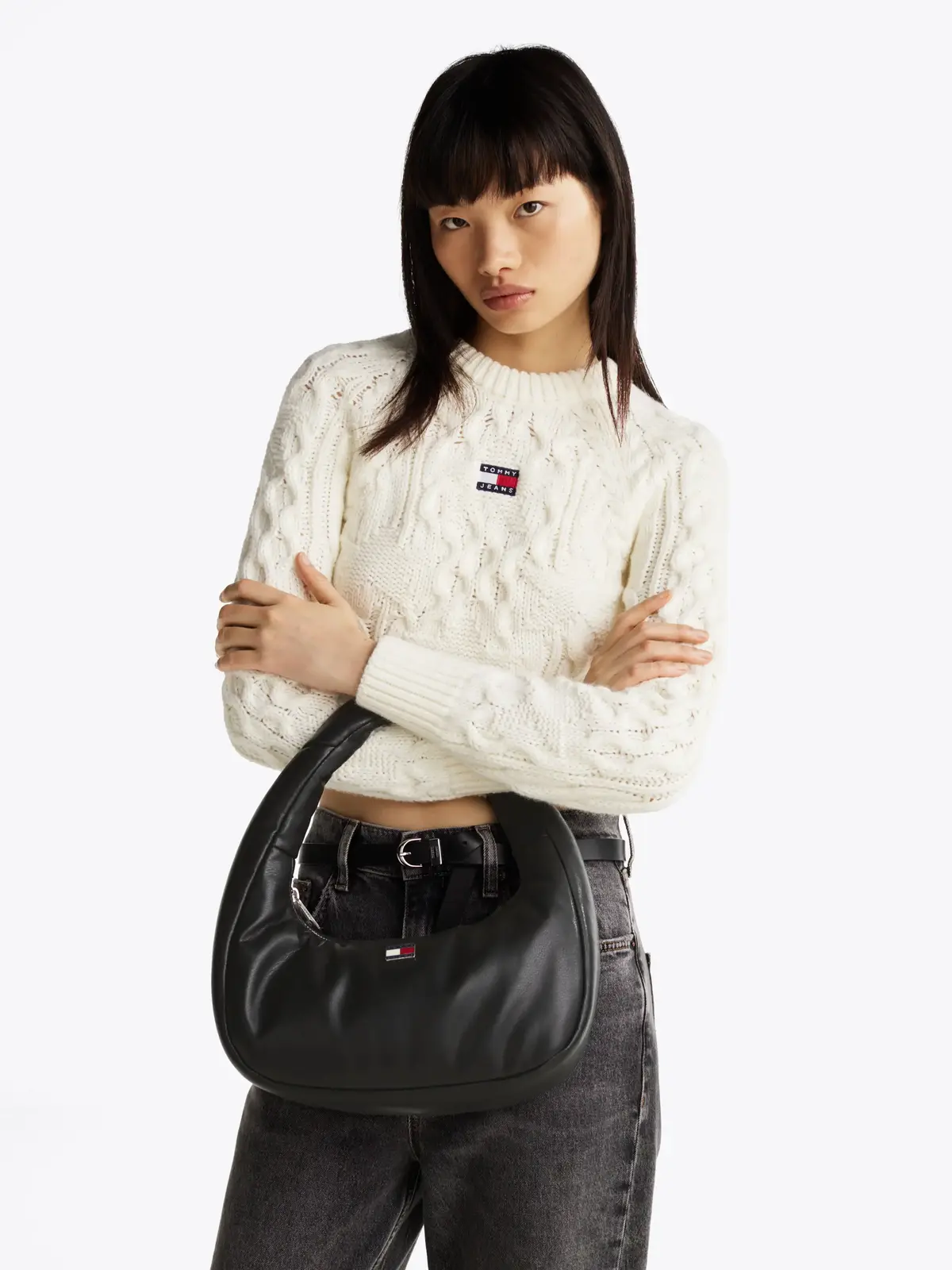 Tommy Hilfiger TJW PILLOW SHOULDER, BDS Siyah Kadın Çanta & Cüzdan