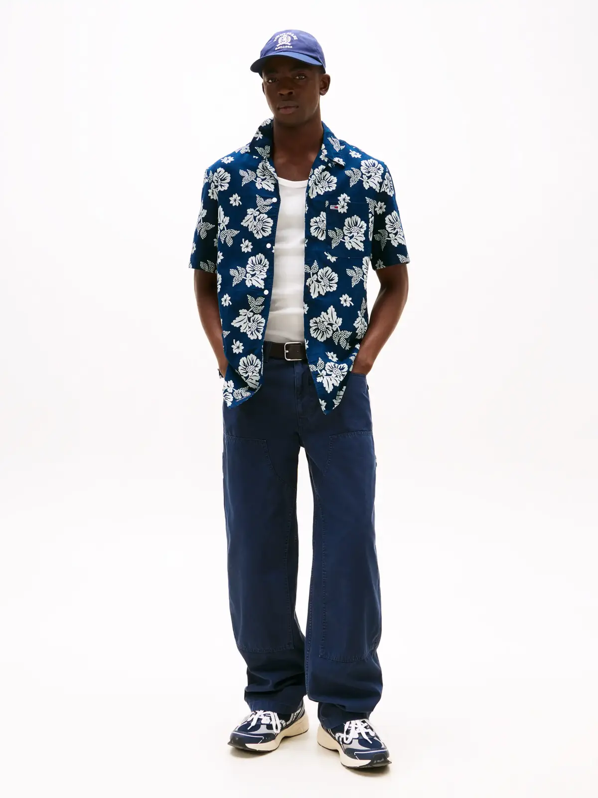 Tommy Hilfiger TJM REG SLUB AOP SS, C1G Lacivert Erkek Gömlek