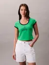 Calvin Klein SS PM C GRPHC SCP NK Yeşil Kadın Tişört
