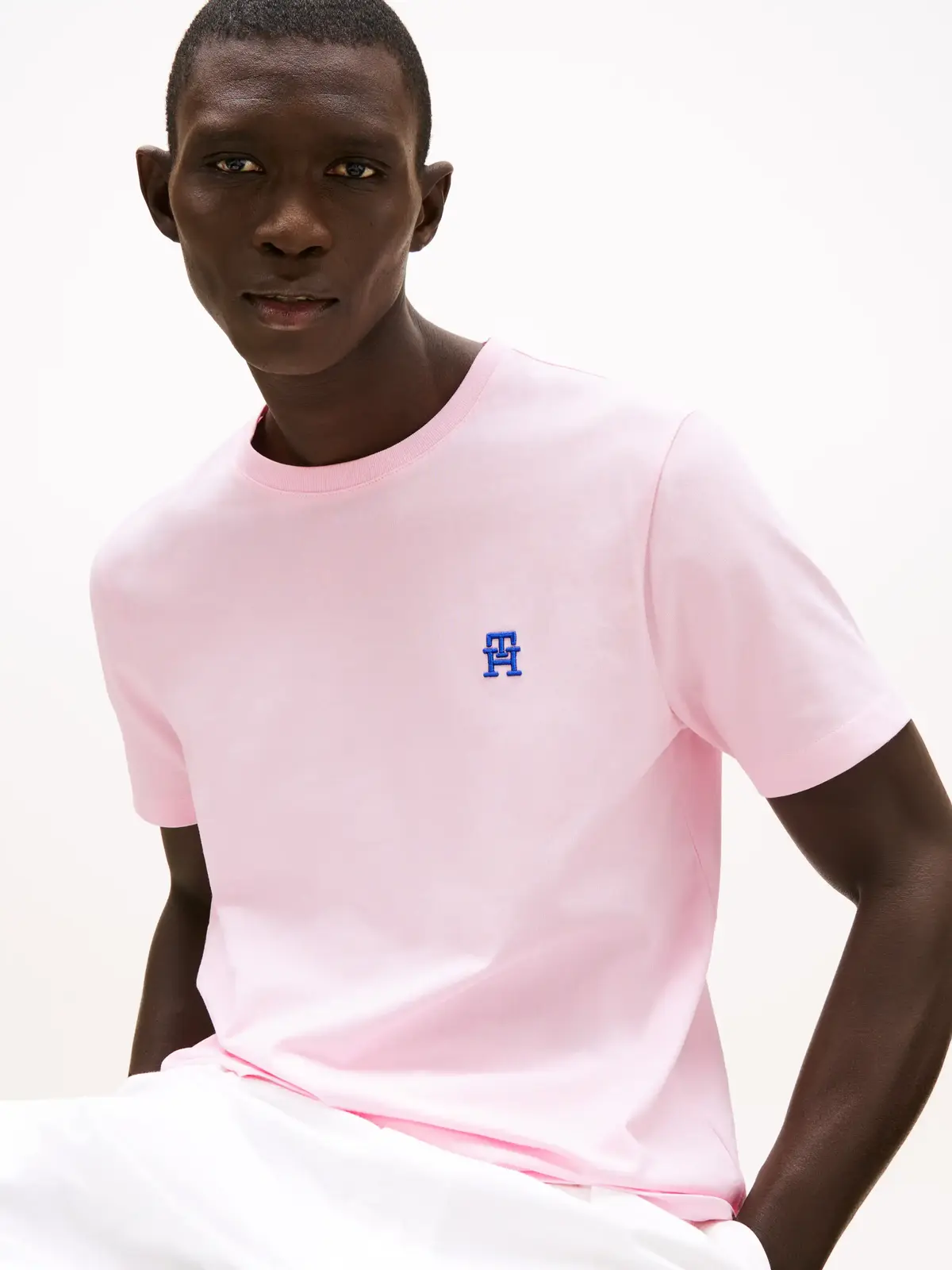 Tommy Hilfiger MONOGRAM IMD TEE Erkek Pembe T-Shirt