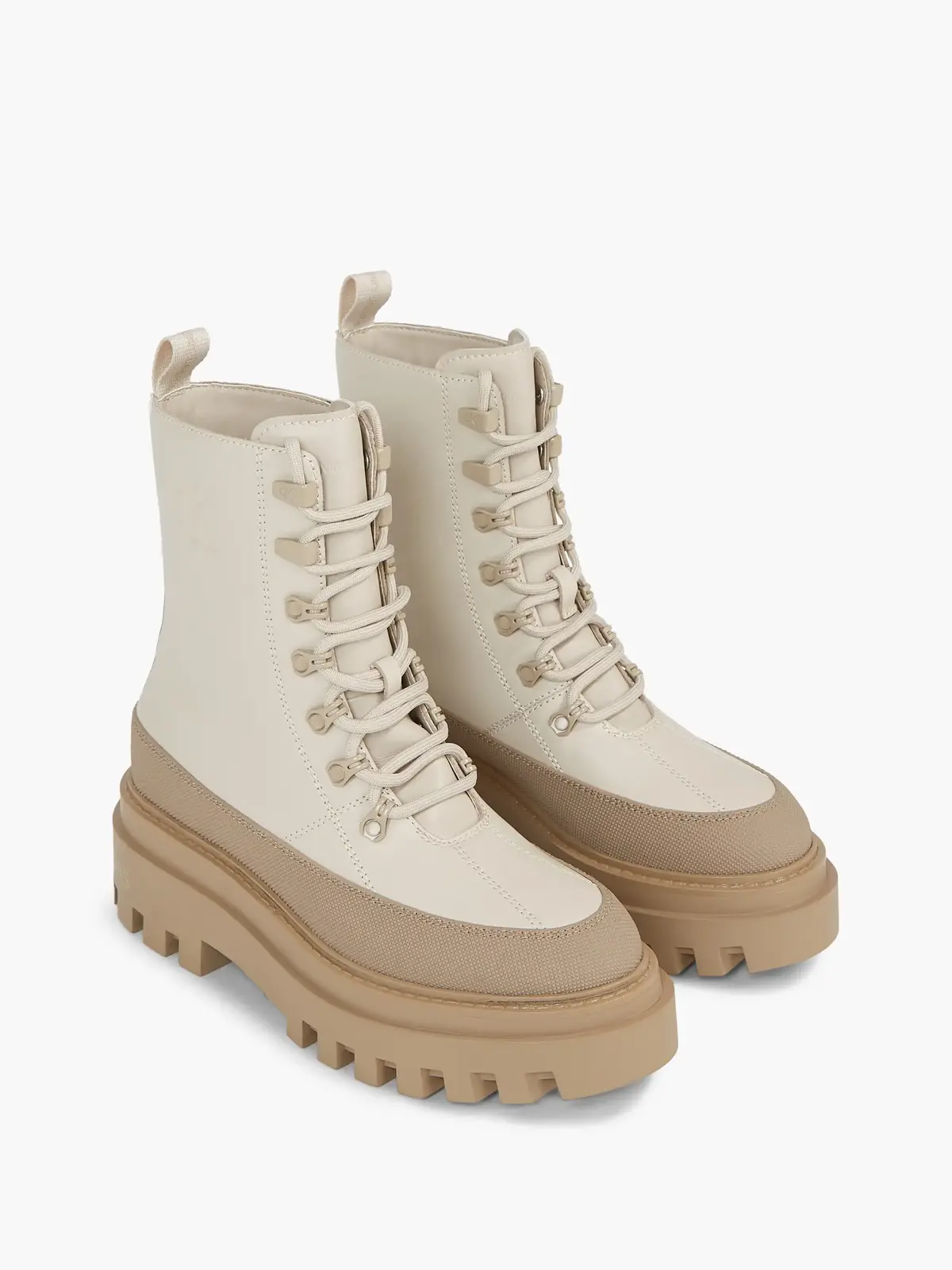 Calvin Klein FLATFORM LACE UP BOO Kadın Bej Bot