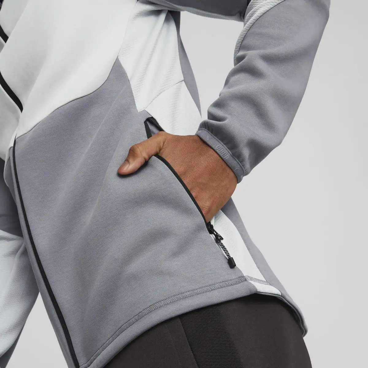 Puma EVOSTRIPE Full-Zip Hoodie DK Gray Tile Erkek/Unisex Hoodie