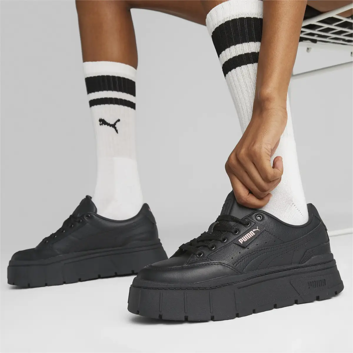 Puma Mayze Stack Lthr Wns Siyah Kadın Günlük Spor Ayakkabı