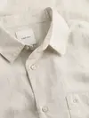Calvin Klein LINEN COTTON REGULAR Erkek Beyaz Gömlek