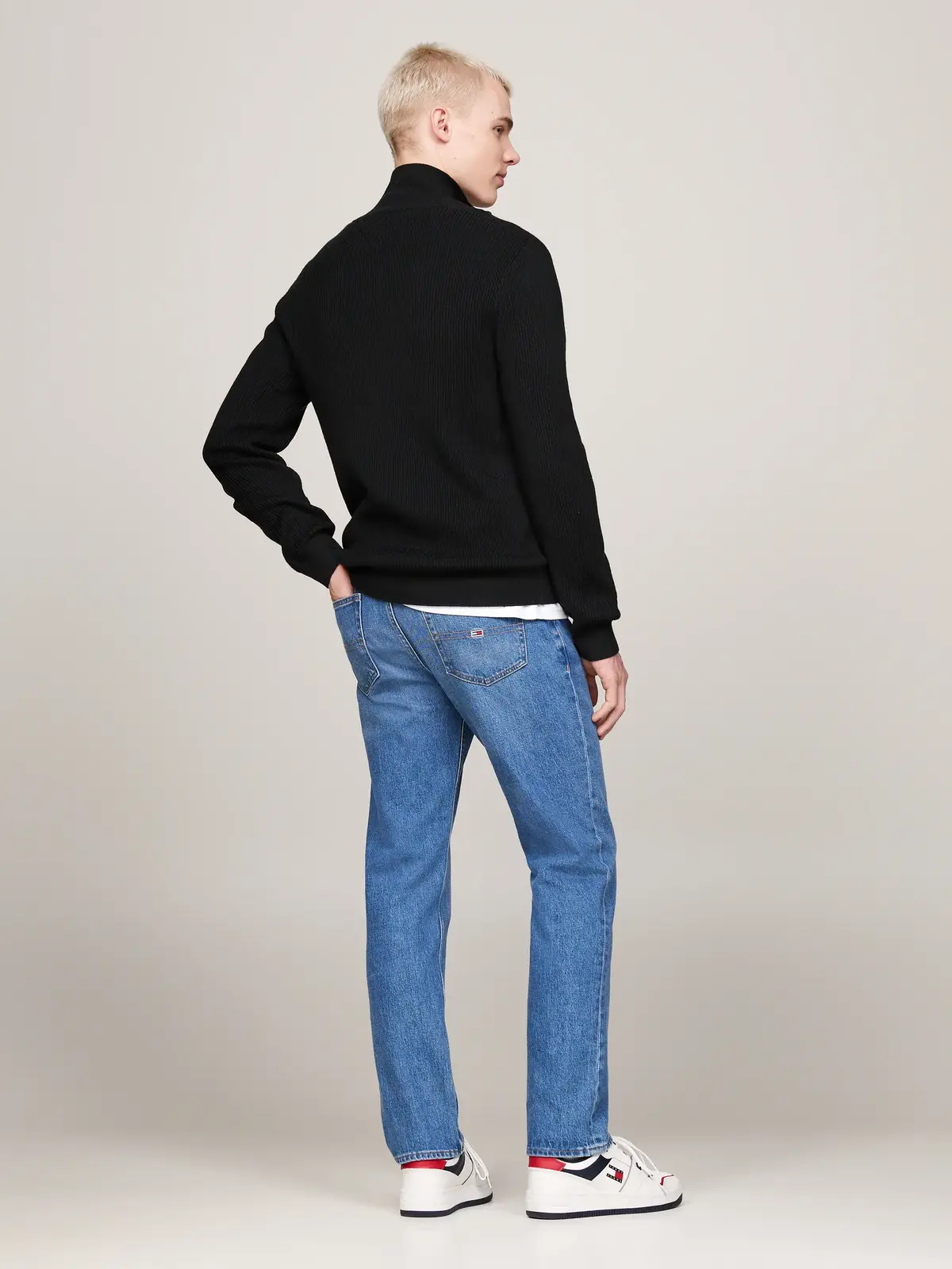 Tommy Hilfiger TJM SLIM XS BADGE ZI Erkek Siyah Fermuarlı Ceket