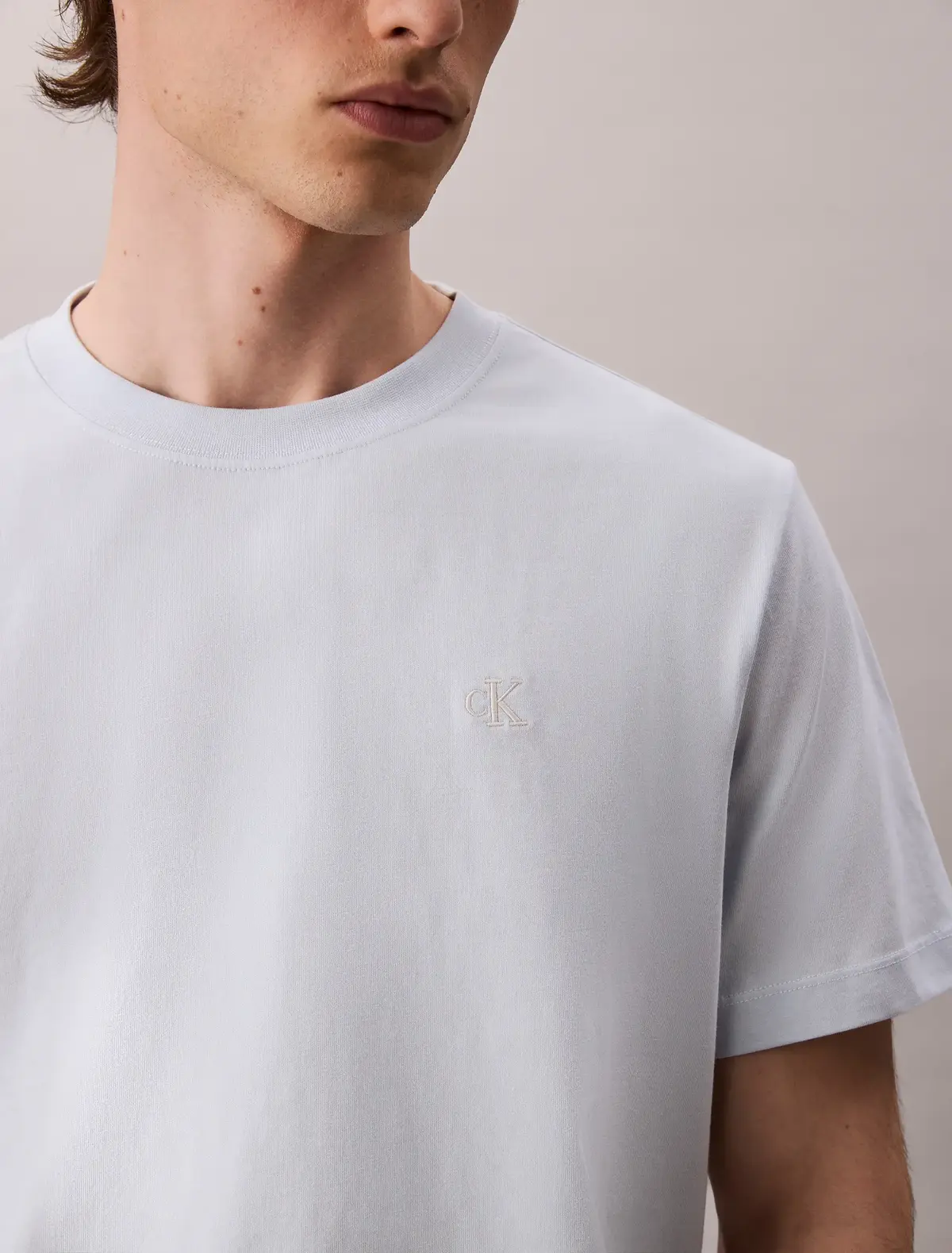 Calvin Klein SS EASY MONOGRAM TEE, CIQ Açık Mavi Erkek T-Shirt
