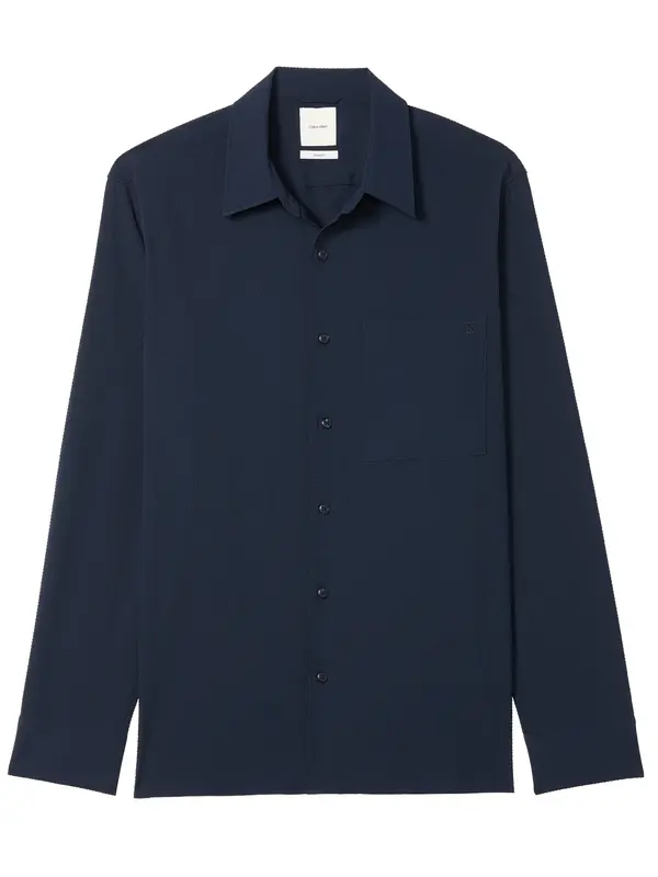 Calvin Klein LS SOLID SEERSUCKER, CEF Lacivert Erkek Gömlek