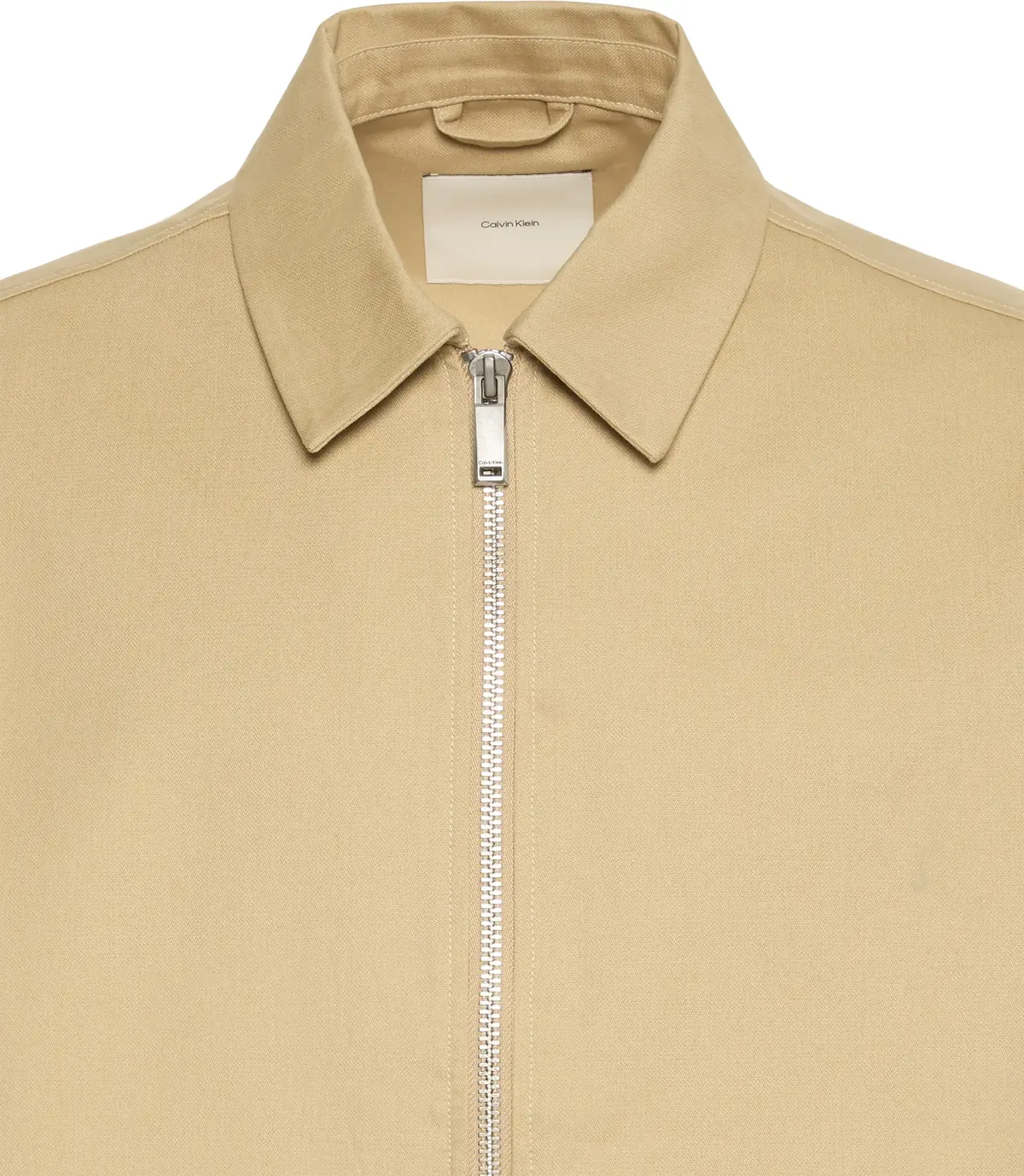 Calvin Klein LS COTTON DOBBY BLOUSON JKT Erkek Krem Fermuarlı Ceket