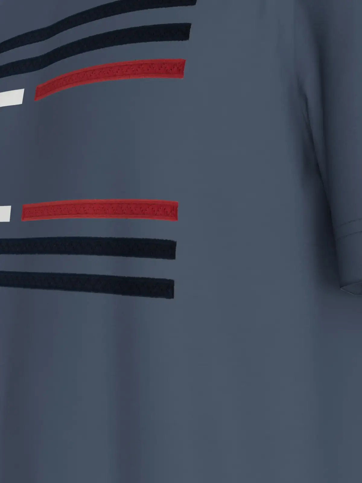 Tommy Hilfiger GROSSGRAIN FLAG TEE Erkek Mavi T-Shirt