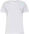 Calvin Klein SMALL CK C-NECK TOP Kadın Beyaz T-Shirt