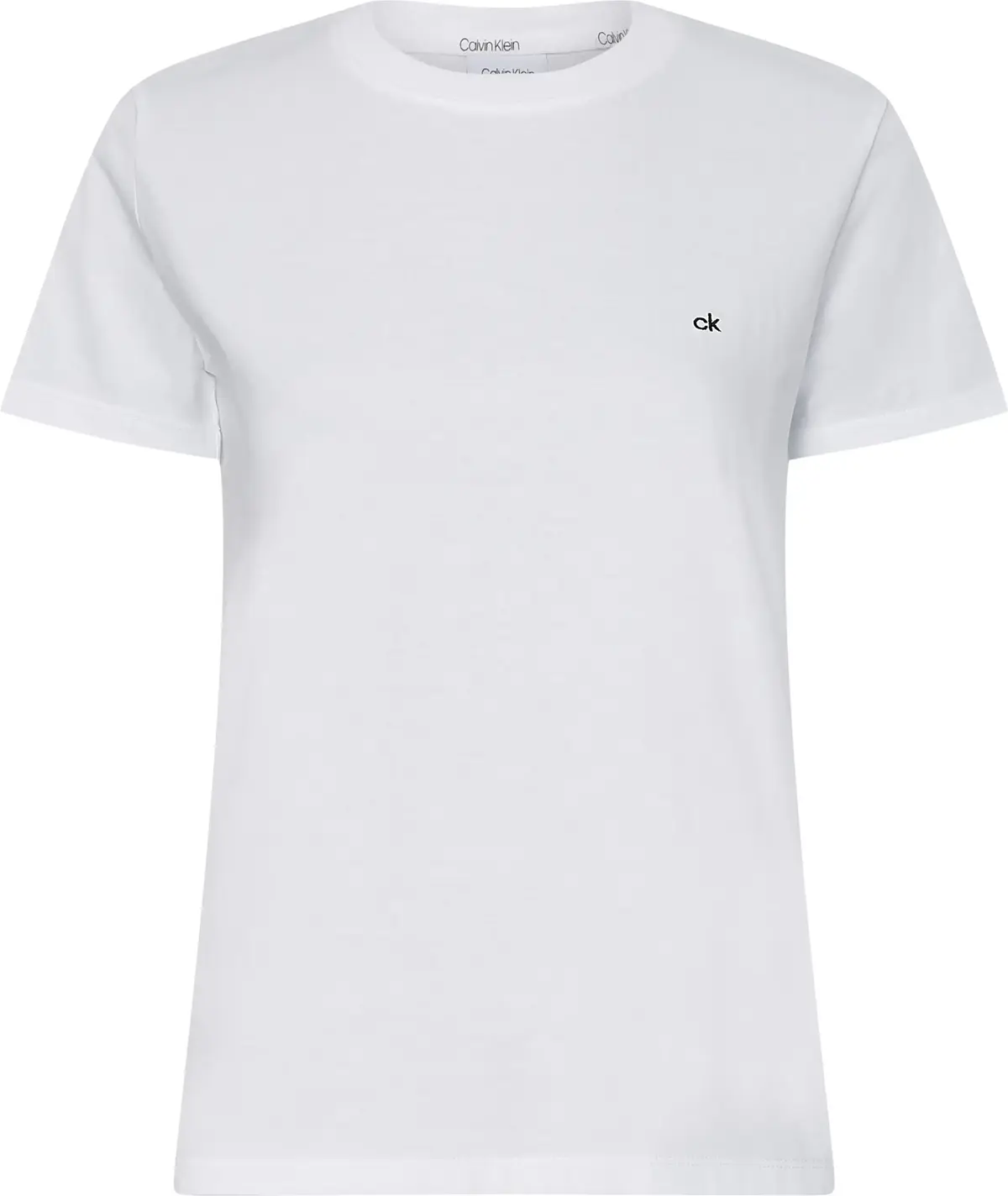 Calvin Klein SMALL CK C-NECK TOP Kadın Beyaz T-Shirt