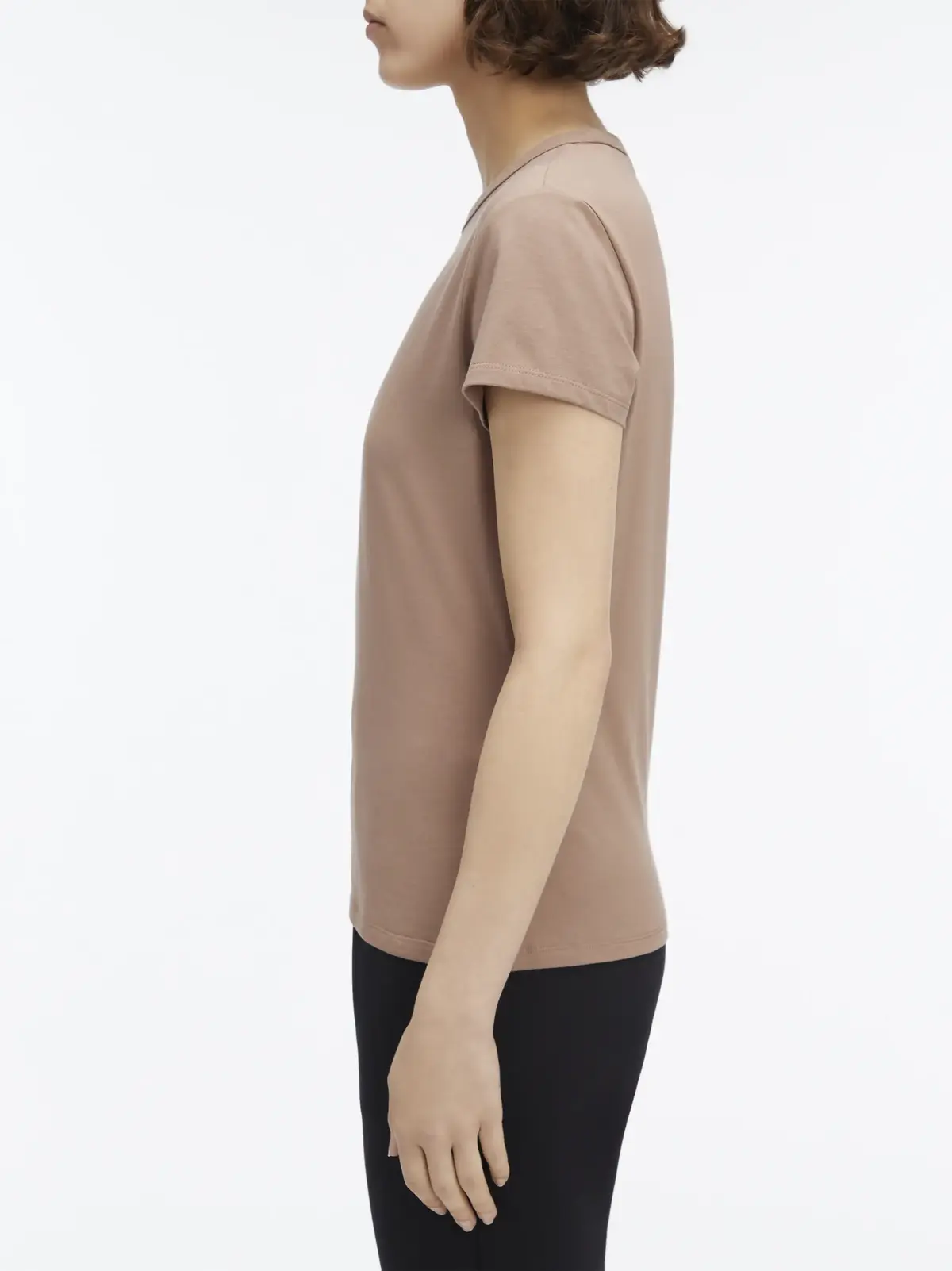 Calvin Klein SATIN CK SLIM T-SHIR, GA6 Kahverengi Kadın T-Shirt & Polo
