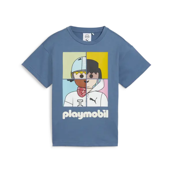 Puma X PLAYMOBIL Graphic Tee Mavi Erkek T-Shirt & Polo