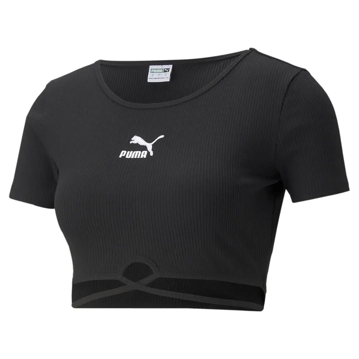 Puma Classics Ribbed Tee Puma Black Siyah Kadın T-Shirt