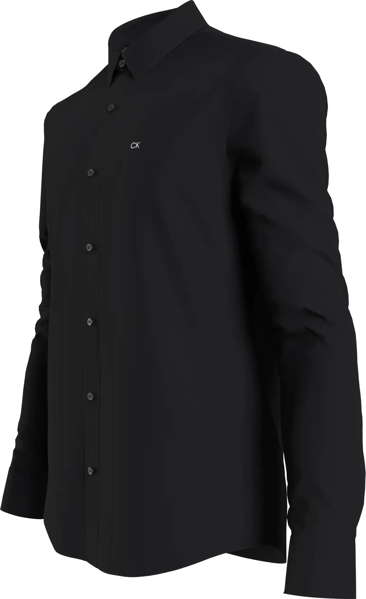 Calvin Klein SLIM FIT STRETCH POP Erkek Siyah Gömlek
