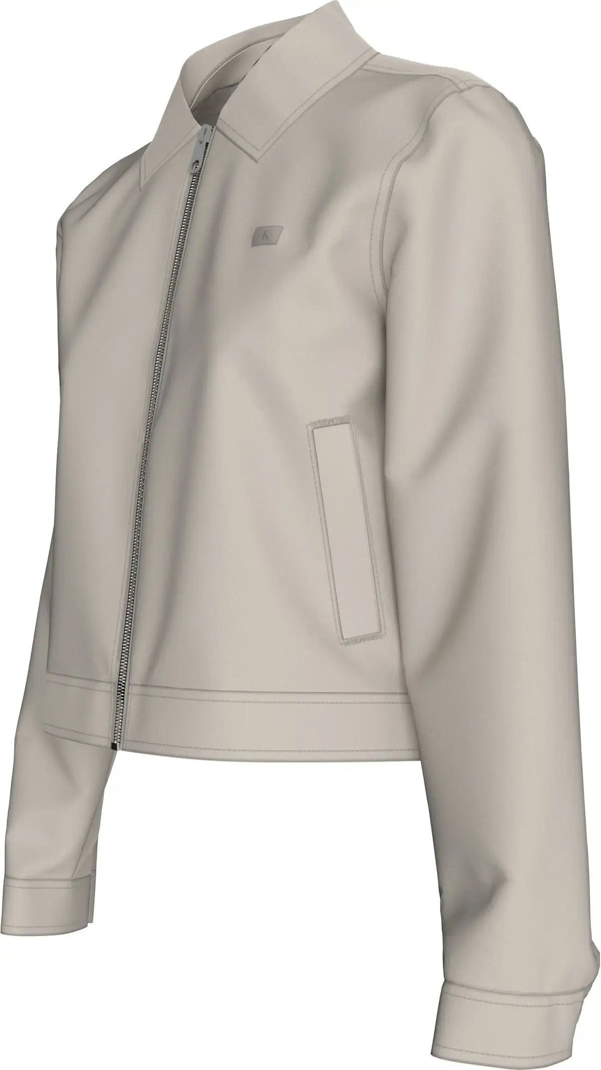 Calvin Klein ZIP THROUGH COTTON J, PDH Krem Kadın Ceket