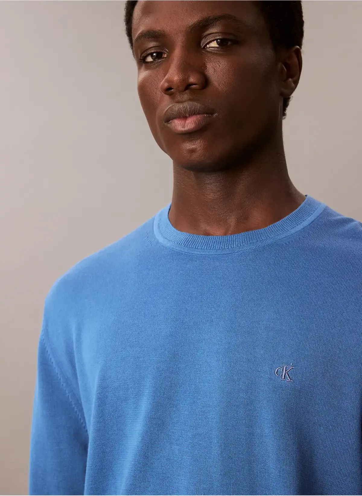 Calvin Klein LS SUPIMA COTTON CREWNK SWEATER Mavi Erkek Kazak