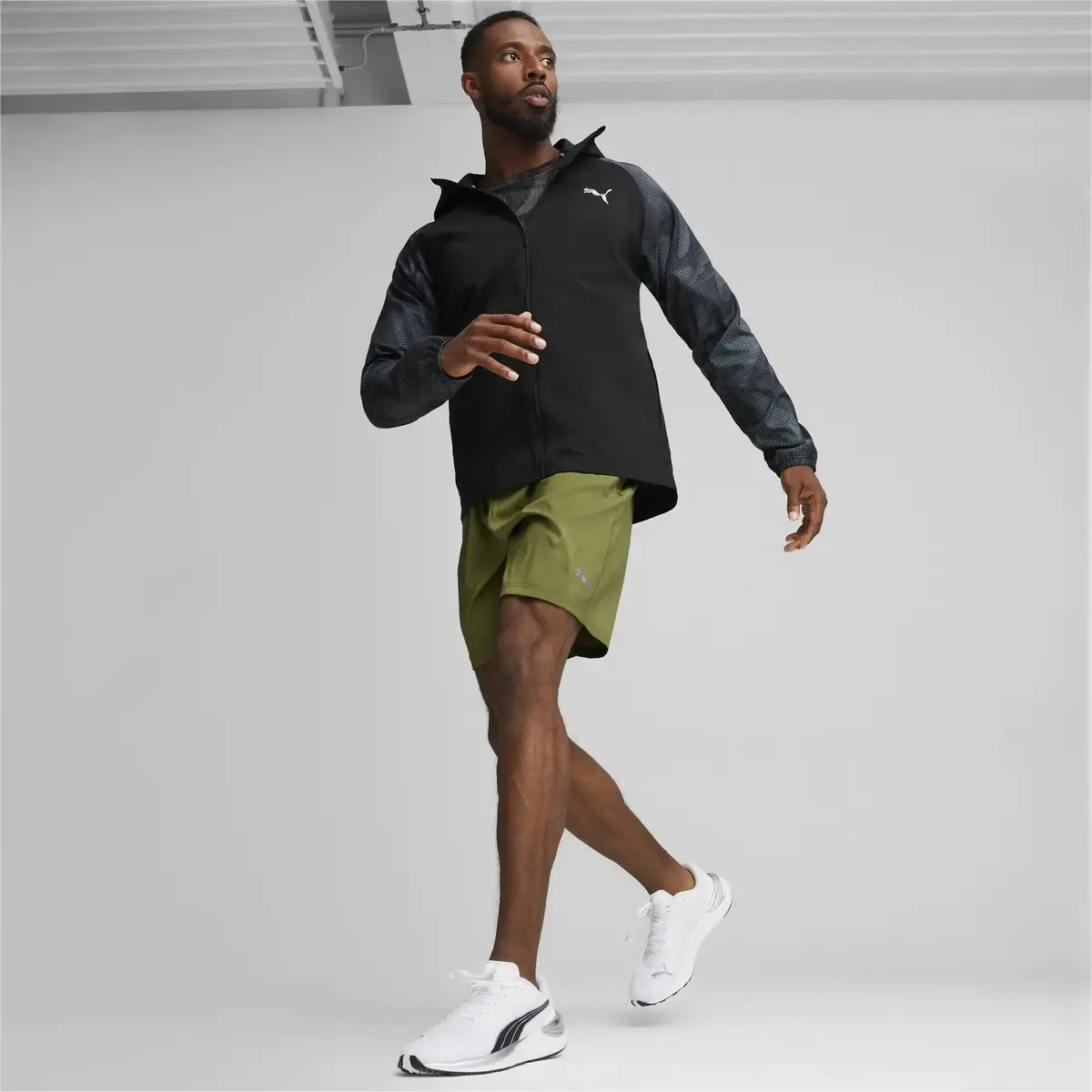 Puma RUN FAVORITE AOP WOVEN JACKET M Siyah Erkek Sweatshirt