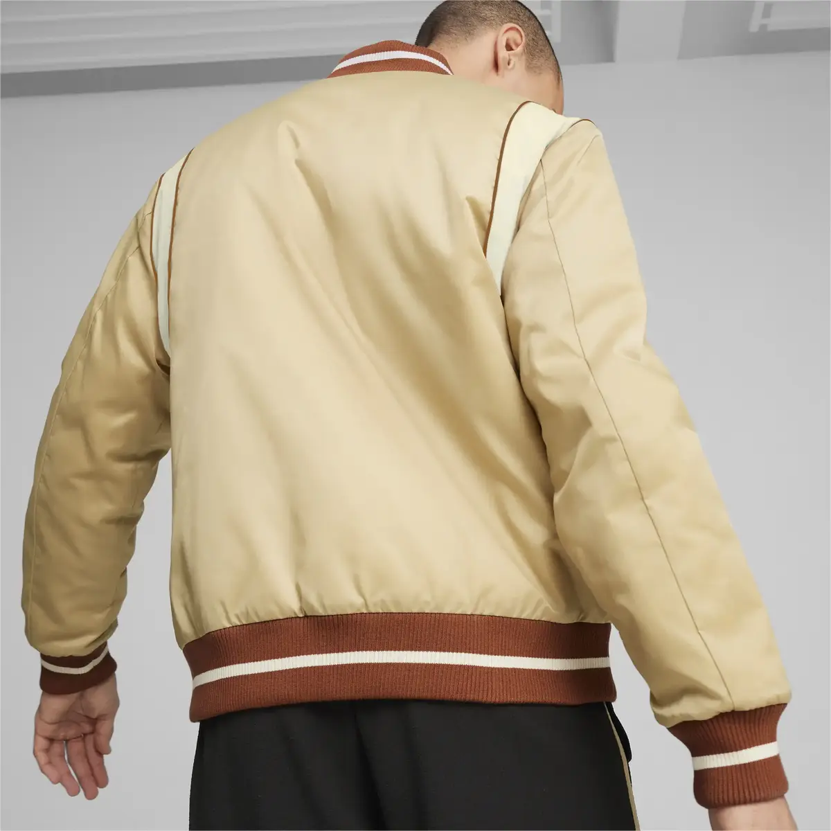 Puma TEAM FOR THE FANBASE Varsity Jacket Açık Kahve Erkek Sweatshirt