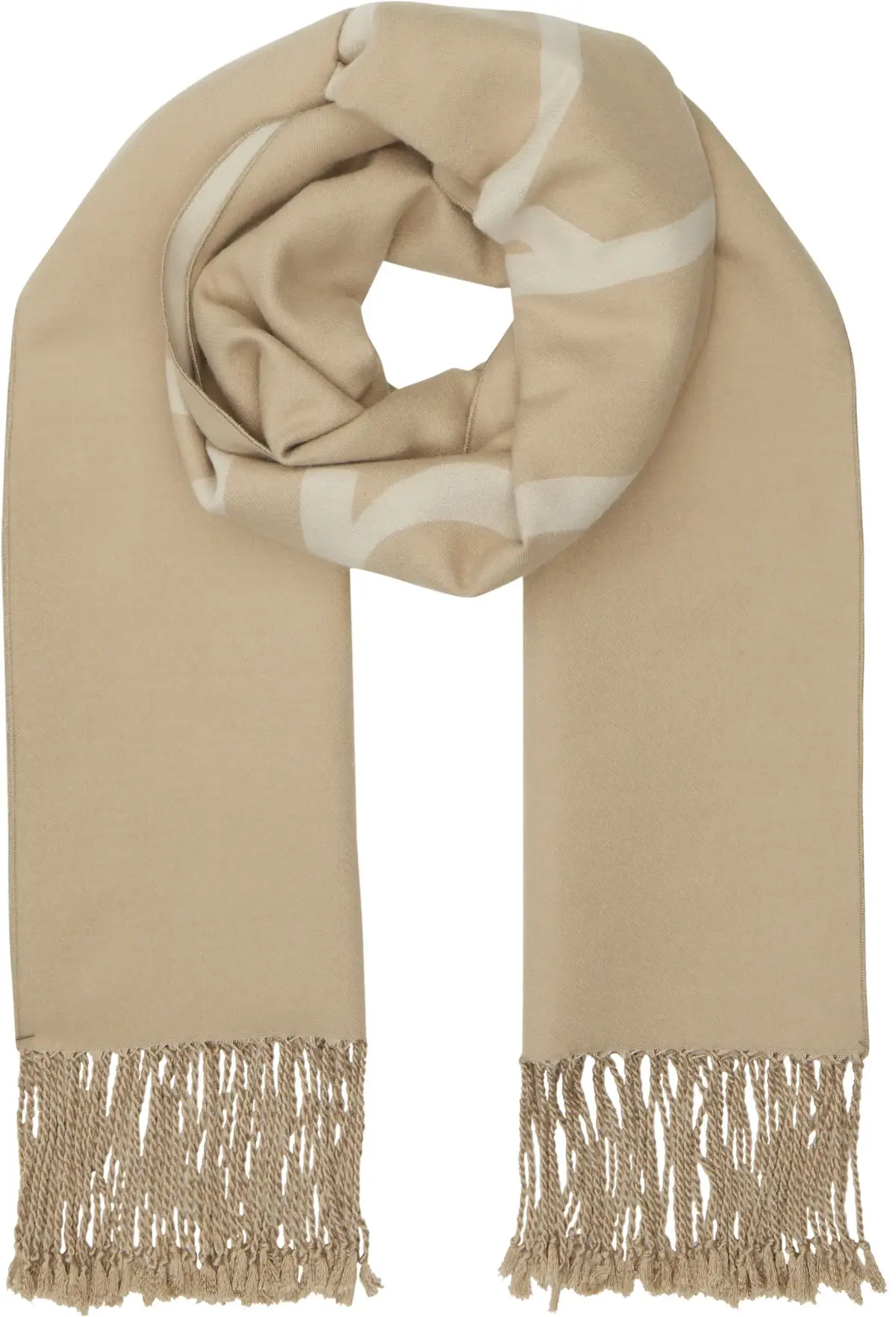 Calvin Klein FRINGES SCARF 65X195 Kadın Krem Eşarp