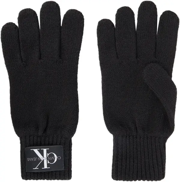 Calvin Klein KNITTED MONOGRAM GLO Erkek Siyah Eldiven