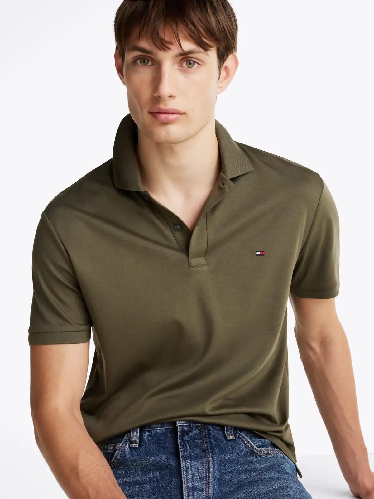 Tommy Hilfiger LIQUID COTTON REG SE, RBN Yeşil Erkek T-Shirt & Polo
