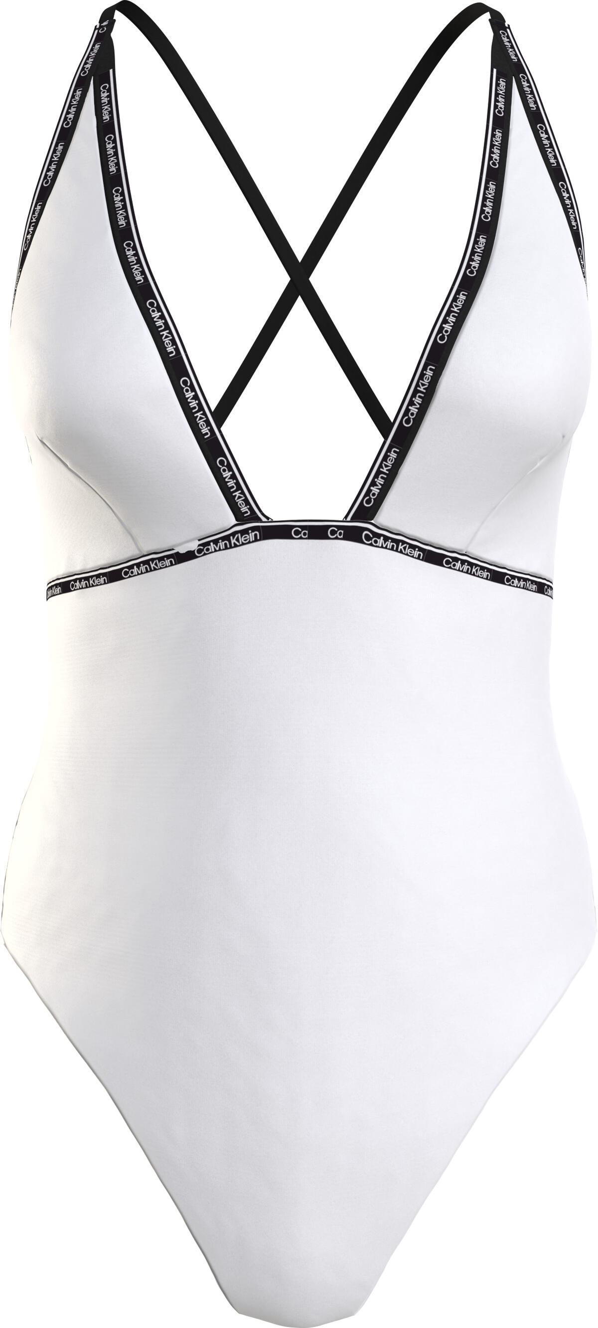 Calvin Klein PLUNGE ONE PIECE Kadın Beyaz Mayo
