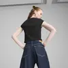 PUMA WARDROBE ESS Ribbed Baby Tee Siyah Kadın Crop