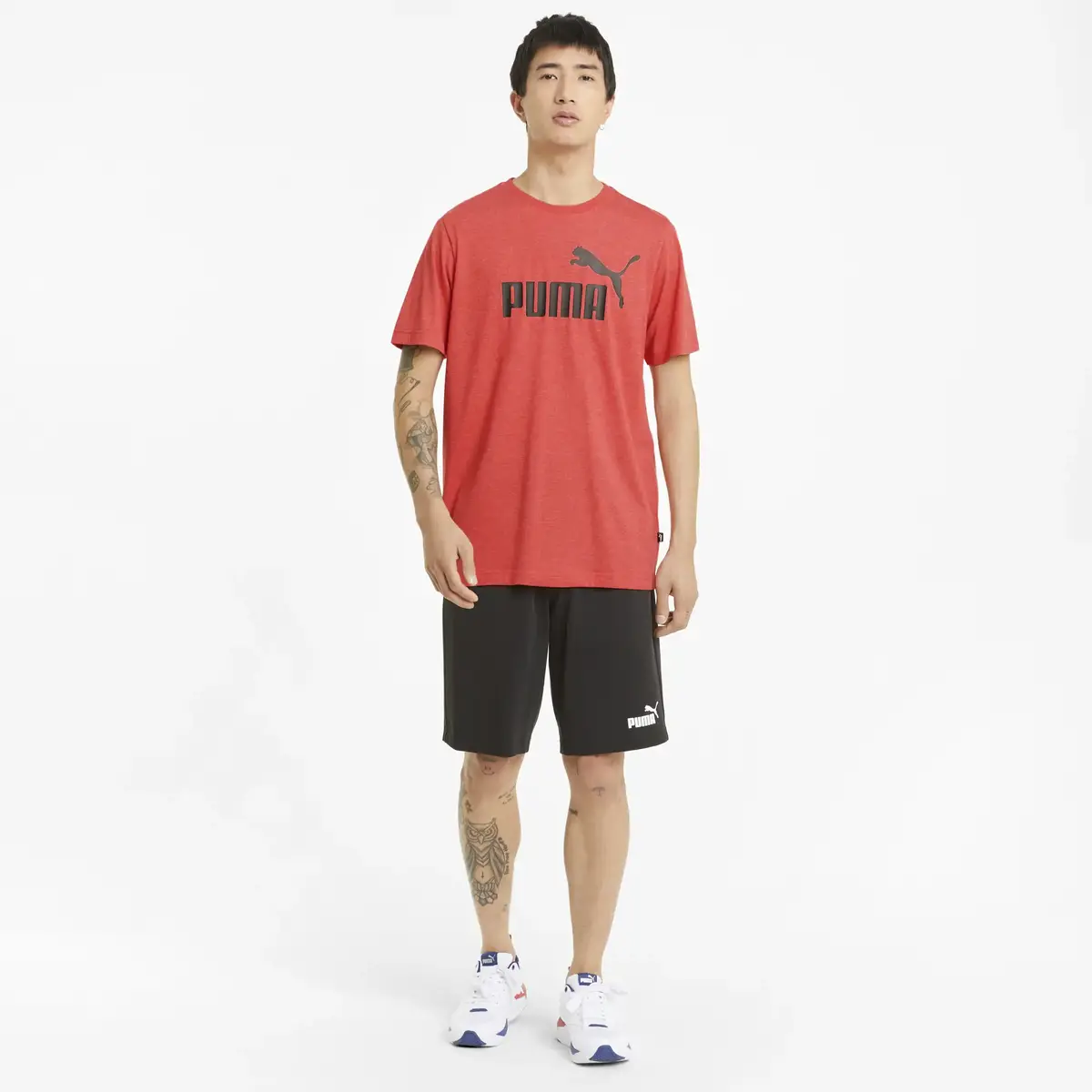 Puma ESS Heather Tee Kırmızı Erkek/Unisex T-Shirt
