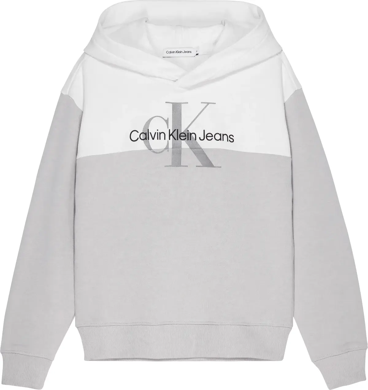 Calvin Klein CLR BLOCK MONOGRAM H Erkek Gri Hoodie