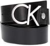 Calvin Klein CK ADJ.LOGO BELT 3.5, 001 Siyah Kadın Kemer