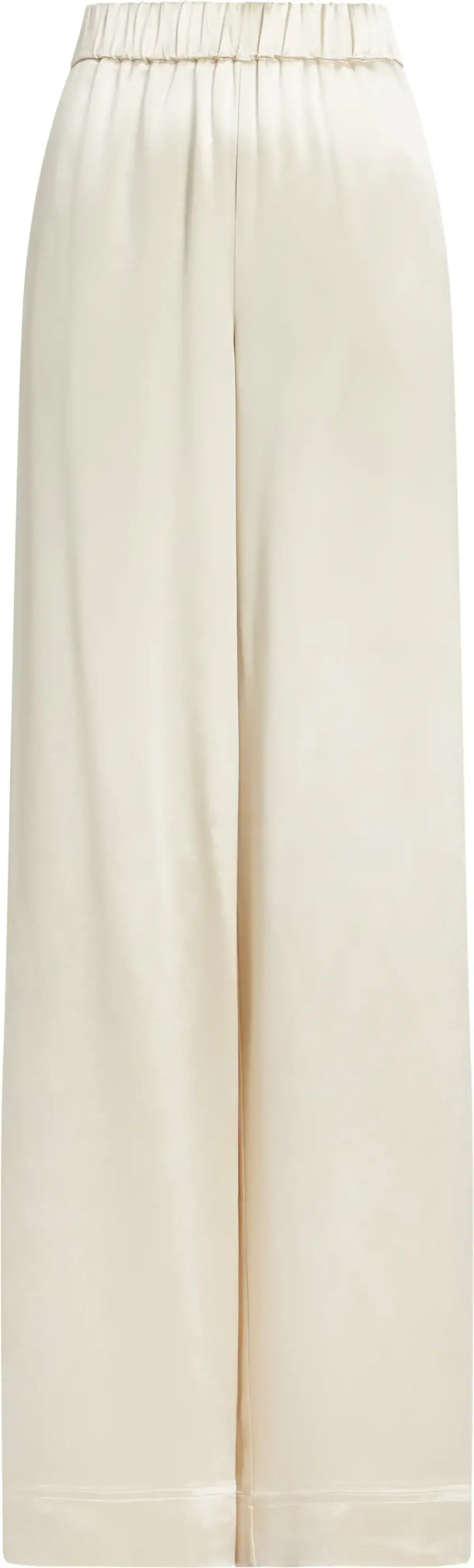 Calvin Klein NAIA SHINE WIDE LEG Kadın Krem Geniş Paça Pantolon
