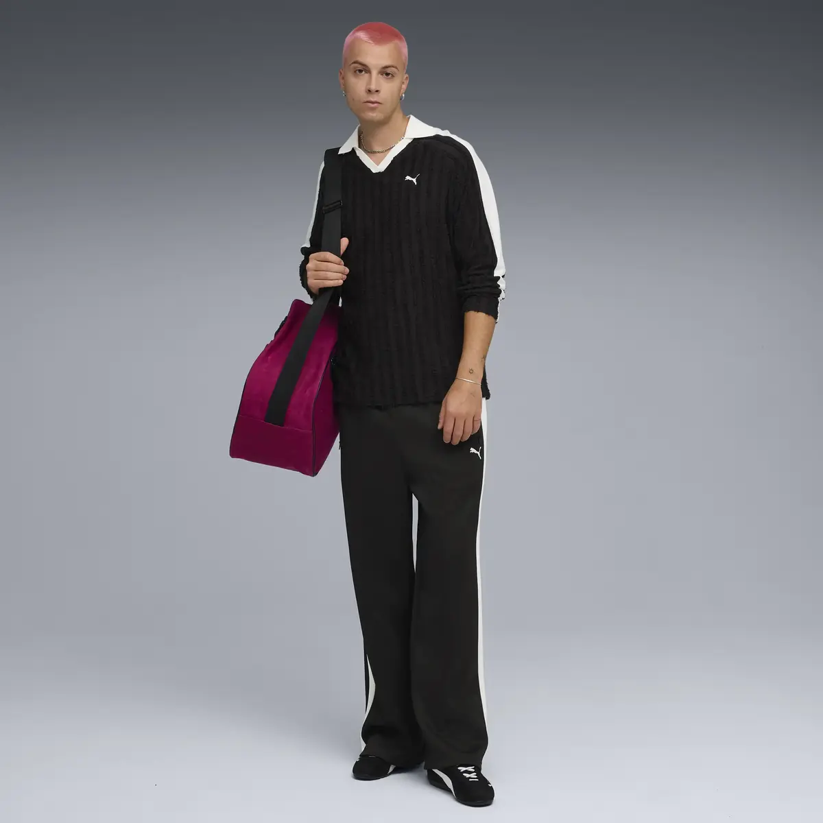 Puma T7 Relaxed Long Sleeve Polo Siyah Erkek T-Shirt & Polo
