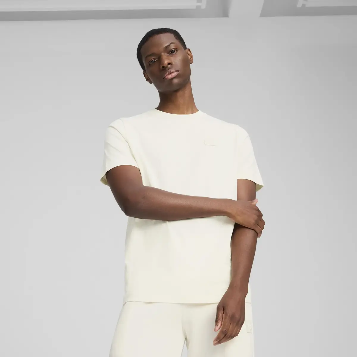 PUMA ESS ELEVATED Tee Bej Erkek T-Shirt