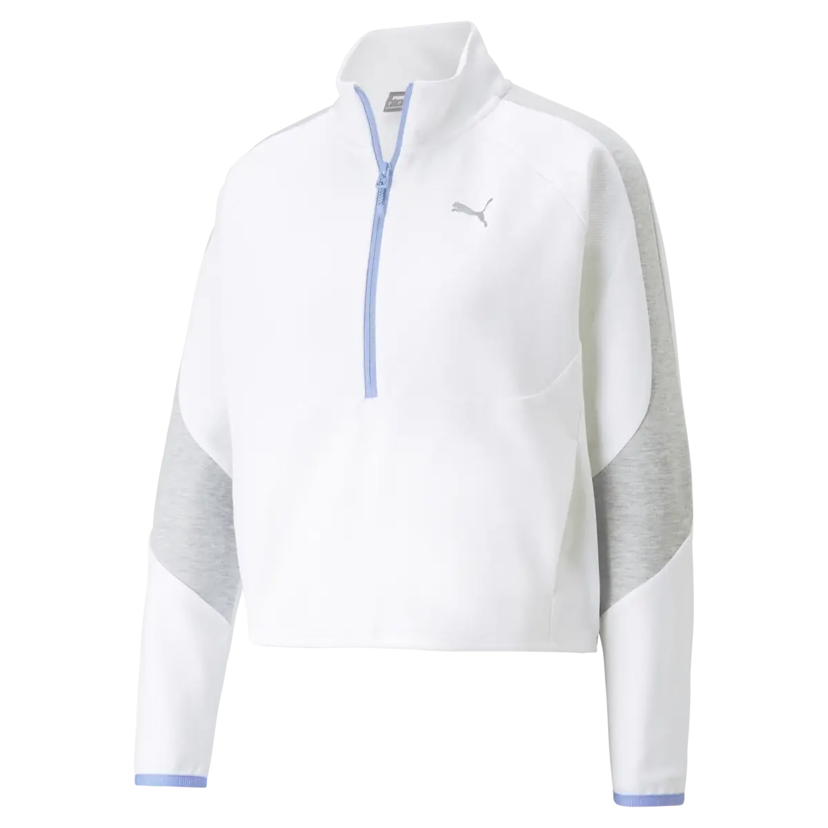 Puma EVOSTRIPE Half-Zip Crew PUMA White Beyaz Kadın Yarım Fermuarlı Sweatshirt