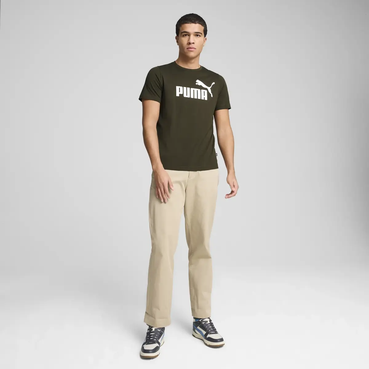 Puma ESS Logo Tee Yeşil Erkek T-Shirt & Polo