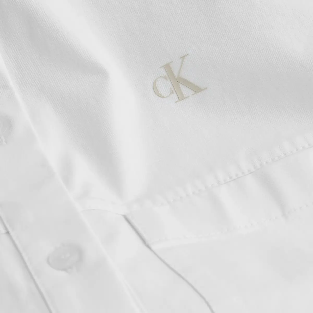Calvin Klein CK COTTON OVERSHIRT Kadın Beyaz Gömlek