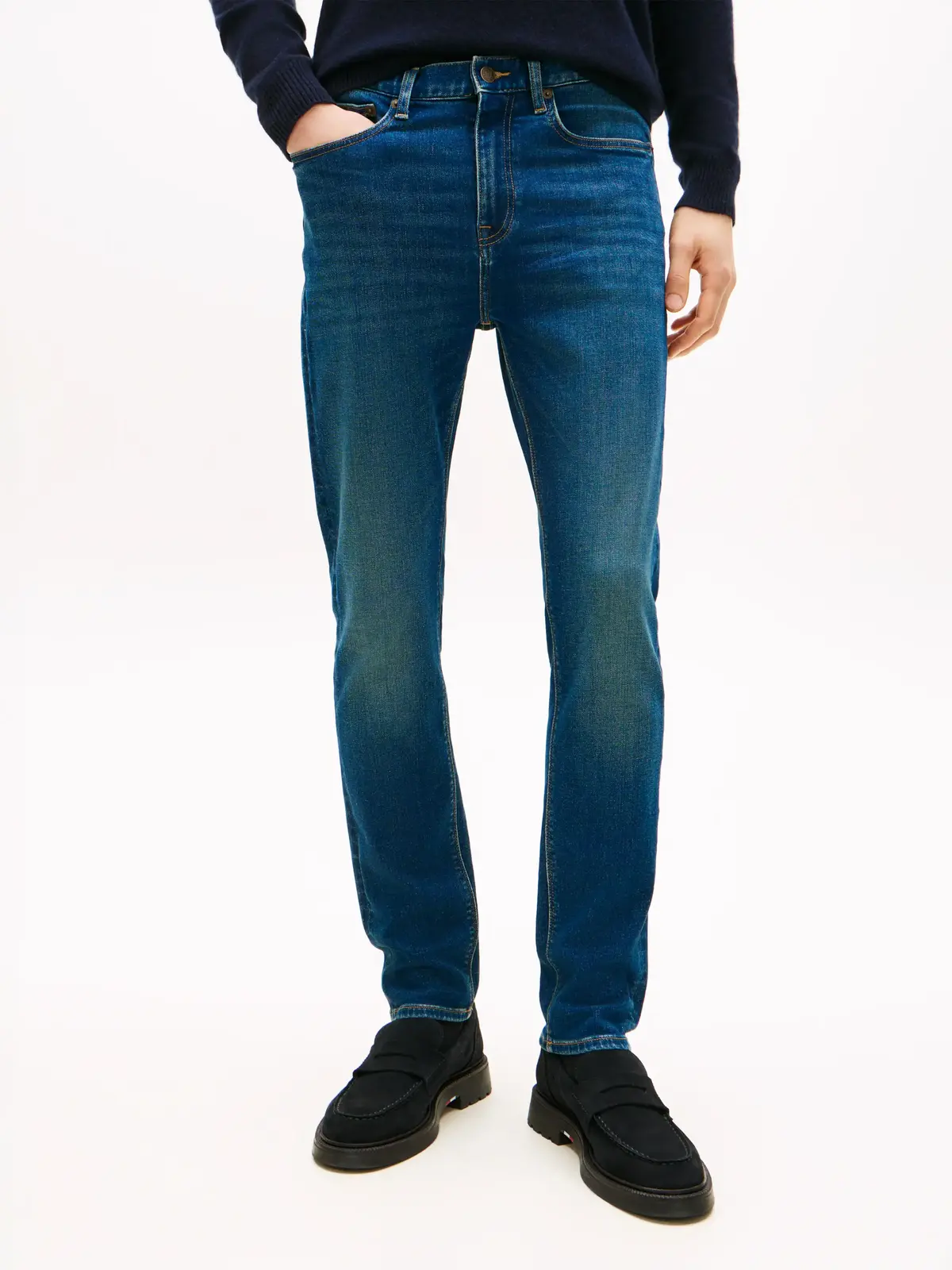 Tommy Hilfiger SLIM BLEECKER PSTR M, 1BA Mavi Erkek Jean Pantolon