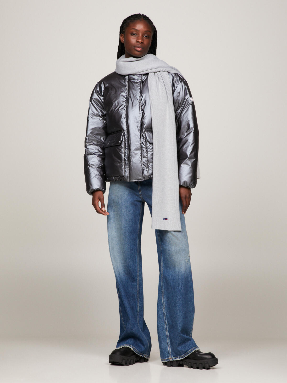 Tommy Hilfiger TJW FLAG SCARF Kadın Gri Atkı