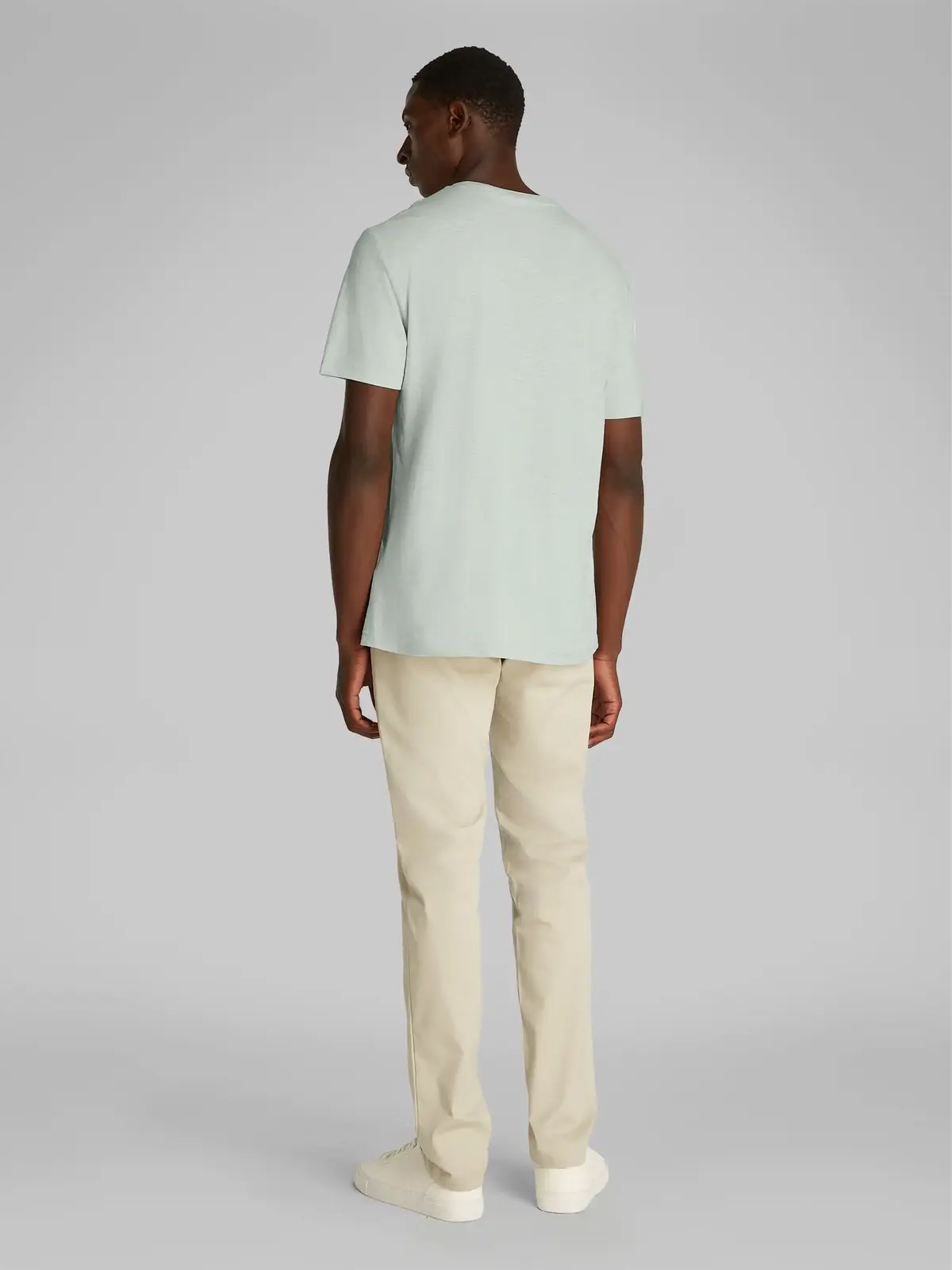 Calvin Klein LINEN COTTON T-SHIRT Yeşil Erkek Tişört