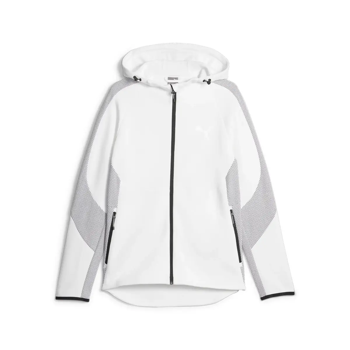 Puma EVOSTRIPE Full-Zip Hoodie Erkek Beyaz Sweatshirt