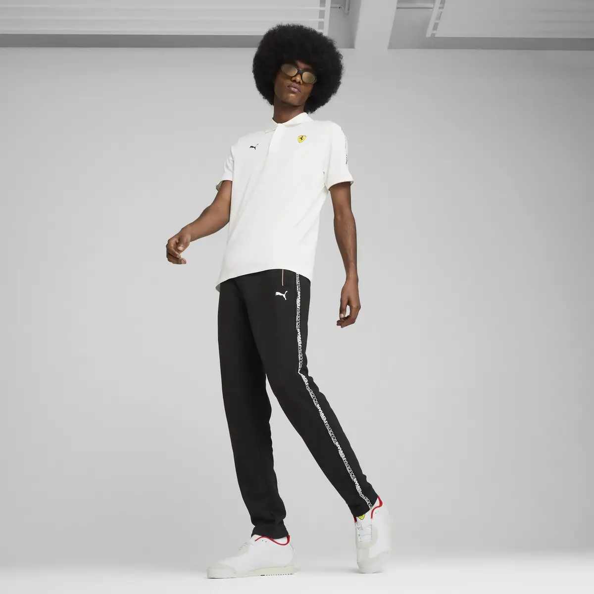 PUMA Ferrari Race Cloudspun Polo Beyaz Erkek Polo T-Shirt