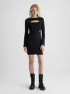 Calvin Klein CUT OUT RIB MIX MILA Kadın Siyah Elbise